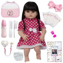 Boneca Reborn Laura Recem Nascida Baby Alive Morena Banho