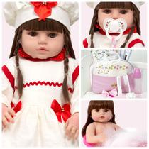 Boneca Reborn Laura Toda de Vinil Siliconado Itens Enxoval Boneca Reborn Laura Toda de Vinil Siliconado Itens Enxoval