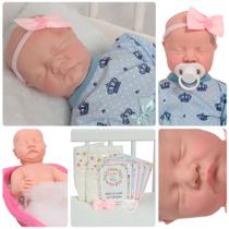 Boneca Reborn Lívia Princesa 42cm Vestido Kit Acessórios