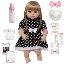 Boneca Reborn Loira 100% Silicone Gatinha Infantil + Itens