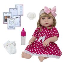 Boneca Reborn Loira Abigail Vestido Bolinha Envio Imediato