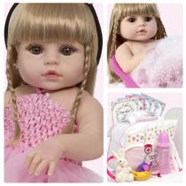 Boneca Reborn Loira Bailarina Coelhinha Com Bolsa 24 Itens Boneca Reborn Loira Bailarina Coelhinha Com Bolsa 24 Itens