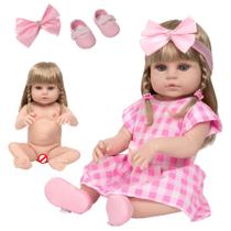 Boneca Reborn Loira Barbie Gatinha Corpo de Vinil Infantil