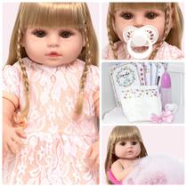 Boneca Reborn Loira Nicole Olhos Castanhos Itens Enxoval Boneca Reborn Loira Nicole Olhos Castanhos Itens Enxoval