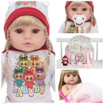 Boneca Reborn Loira Princesa 46cm 100% Silicone Toma Banho