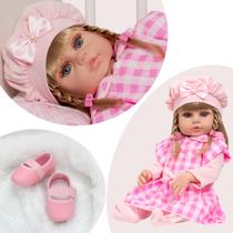 Boneca Reborn Loira Recém Nascida Enxoval Barbie Corpo Vinil