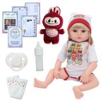 Boneca Reborn Menina 100% Silicone Articulada Com Itens