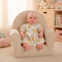 Boneca Reborn Menina Abigail 100% Vinil Vestido Amarelo