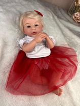 Boneca Reborn Menina Cabelo Fio a Fio Realista Com Enxoval Boneca Reborn Menina Cabelo Fio a Fio Realista Com Enxoval