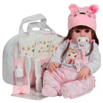 Boneca Reborn Menina Com Lindo Conjunto Bolsa Acessórios Boneca Reborn Menina Com Lindo Conjunto Bolsa Acessórios
