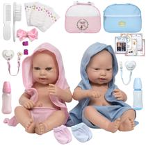 Boneca Reborn Menina E Menino Gêmeos Luca Lara Com Roupão
