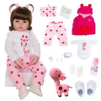 Boneca Reborn Menina Girafinha Recém Nascida Silicone Realista Pode Dar Banho Boneca Reborn Menina Girafinha Recém Nascida Silicone Realista Pode Dar Banho