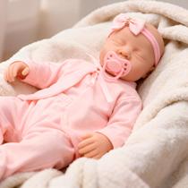 Boneca Reborn Menina Linda Olhos Fechados Com Kit Itens