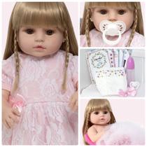 Boneca Reborn Menina Loira 100% Silicone Completa Barata Boneca Reborn Menina Loira 100% Silicone Completa Barata