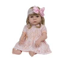 Boneca Reborn Menina Loira Fofinha Vestido Renda 13 Itens - Cegonha Reborn Dolls