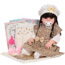 Boneca Reborn Menina Morena Vinil Enxoval Oncinha 13 Itens Boneca Reborn Menina Morena Vinil Enxoval Oncinha 13 Itens