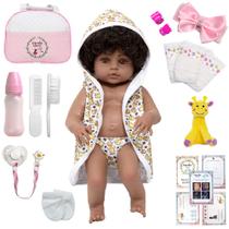 Boneca Reborn Menina Negra Linda Girafa Corpo 100% Vinil