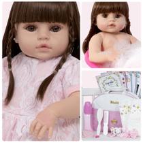 Boneca Reborn Menina Recem Nascida Corpo Vinil Pode Molhar