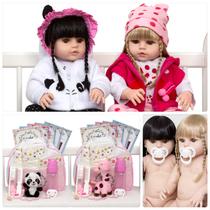 Boneca Reborn Meninas Gêmeas Fofas Com Bolsa 41 Acessórios Boneca Reborn Meninas Gêmeas Fofas Com Bolsa 41 Acessórios