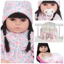 Boneca Reborn Morena 100% Silicone Com Kit Itens Completo Boneca Reborn Morena 100% Silicone Com Kit Itens Completo