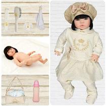 Boneca Reborn Morena Isabela Caqui 22 Itens Cegonha Dolls