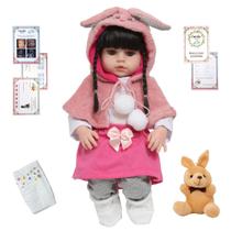 Boneca Reborn Morena Realista Menina Coelhinha Princesa 46cm Boneca Reborn Morena Realista Menina Coelhinha Princesa 46cm
