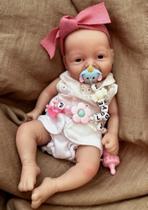 Boneca Reborn MYREBABY Lifelike 18 cm, totalmente em silicone, menina