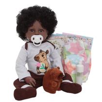 Boneca Reborn Negra Roupa Capivara Realista com Pelúcia Boneca Reborn Negra Roupa Capivara Realista com Pelúcia