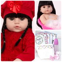 Boneca Reborn Nicole Recém Nascida Morena Com Chupeta Itens Boneca Reborn Nicole Recém Nascida Morena Com Chupeta Itens