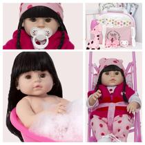 Boneca Reborn Princesa Girafinha Pode Banho Kit Acessórios Boneca Reborn Princesa Girafinha Pode Banho Kit Acessórios