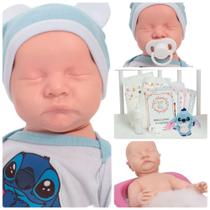 Boneca Reborn Princesa Lívia Olhos Fechados Kit Acessórios