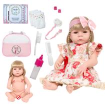 Boneca Reborn Princesa Loira Fofinha Bolsa 20 Acessórios Boneca Reborn Princesa Loira Fofinha Bolsa 20 Acessórios