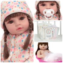 Boneca Reborn Princesa Olhos Castanhos Com Kit Acessórios