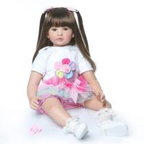 Boneca Reborn Princesa Terabithia 60cm - Vestido Arco-Íris