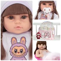 Boneca Reborn Princesa Valentina 46cm Silicone Toma Banho