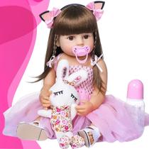 Boneca Reborn Realista 100% Silicone Pode dar Banho NewHappy