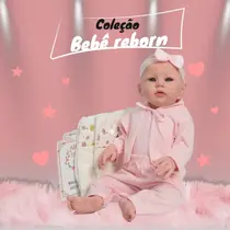 Boneca Reborn Realista 100% Vinil 48cm Pode Dar Banho