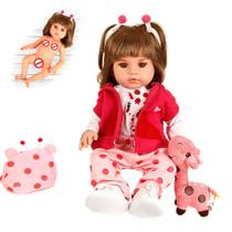 Boneca Reborn Realista Baby Alive Menina de Silicone Senta
