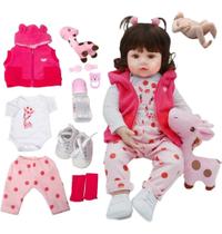 Boneca Reborn Realista Baby Alive Menina de Silicone Senta