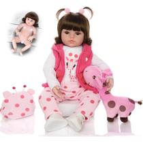 Boneca Reborn Realista Baby Alive Menina de Silicone Senta
