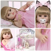 Boneca Reborn Realista Bailarina Loira Kit 22 Acessórios Boneca Reborn Realista Bailarina Loira Kit 22 Acessórios