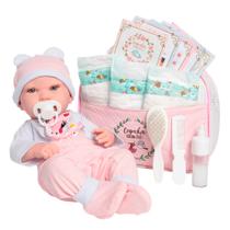 Boneca Reborn Realista Bebê Careca Girafinha Bolsa Itens