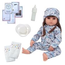Boneca Reborn Realista Cabelo Castanho Pijama Unicórnio Boneca Reborn Realista Cabelo Castanho Pijama Unicórnio