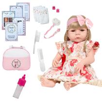 Boneca Reborn Realista Com Vestido Florido Envio Imediato
