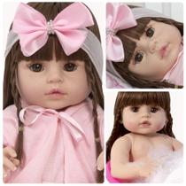 Boneca Reborn Realista Corpo 100% Silicone Fofa Pode Molhar