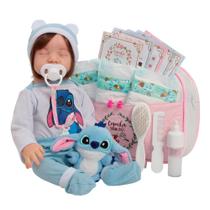 Boneca Reborn Realista Fio a Fio Lívia 100% Silicone Bolsa