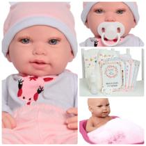 Boneca Reborn Realista Larinha Roupa Girafinha 100% Vinil