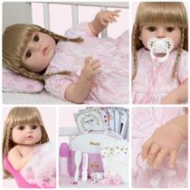 Boneca Reborn Realista Loira Fofa Bolsa Itens Envio Imediato