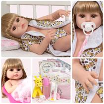 Boneca Reborn Realista Loira Girafa 21 Itens Envio Imediato