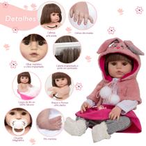 Boneca Reborn Realista Menina Coelhinha Enxoval 12 Itens Boneca Reborn Realista Menina Coelhinha Enxoval 12 Itens